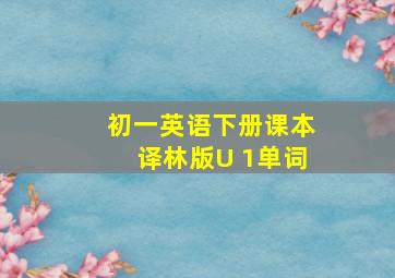 初一英语下册课本译林版U 1单词